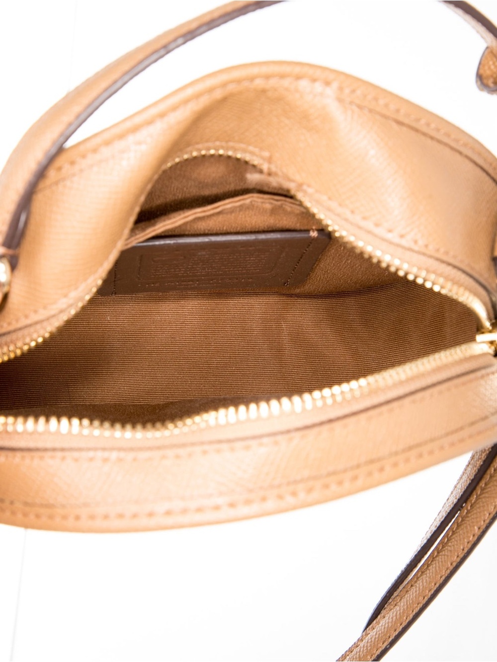 Coach Tan Round Leather Crossbody Bag - Picture 3 of 3